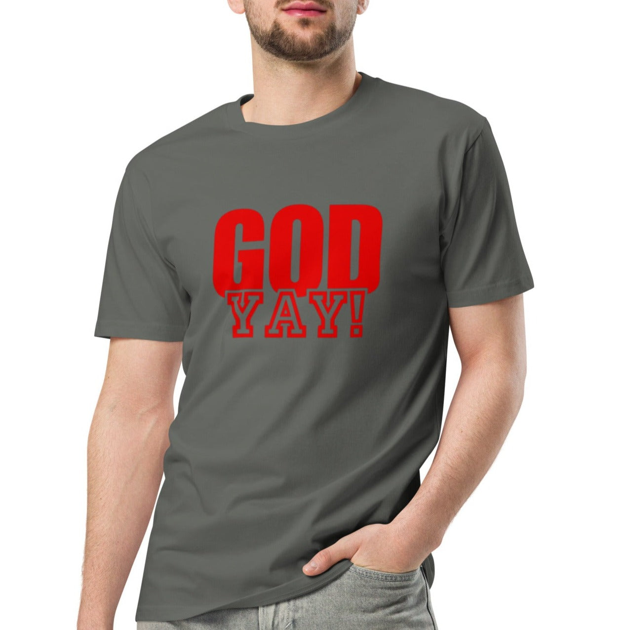 Adrian Unisex Classic T-shirt.  "GOD YAY!"  Choose from 4 colors.