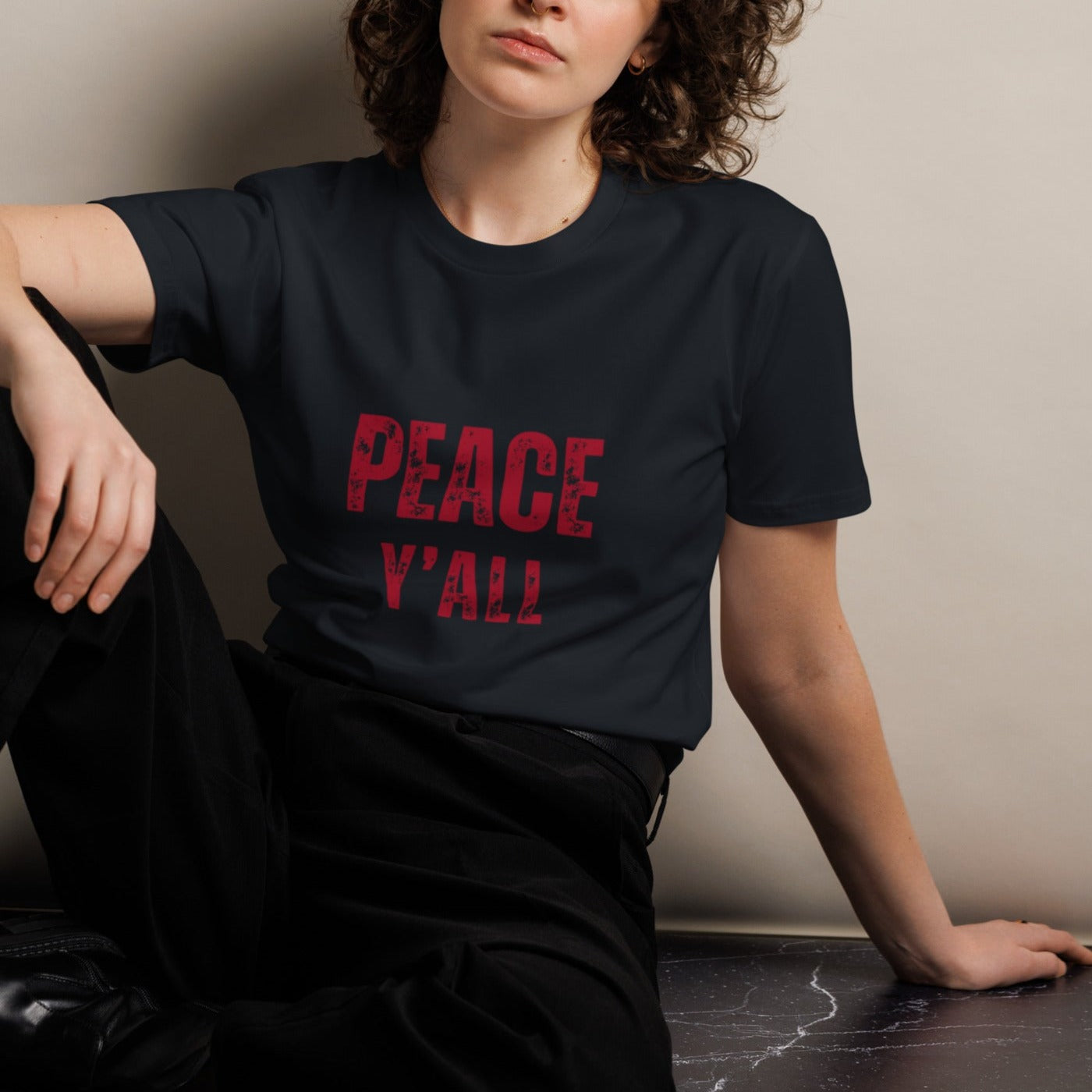 Ashton Unisex T-shirt.  "PEACE Y'ALL"  Choose from 5 colors.