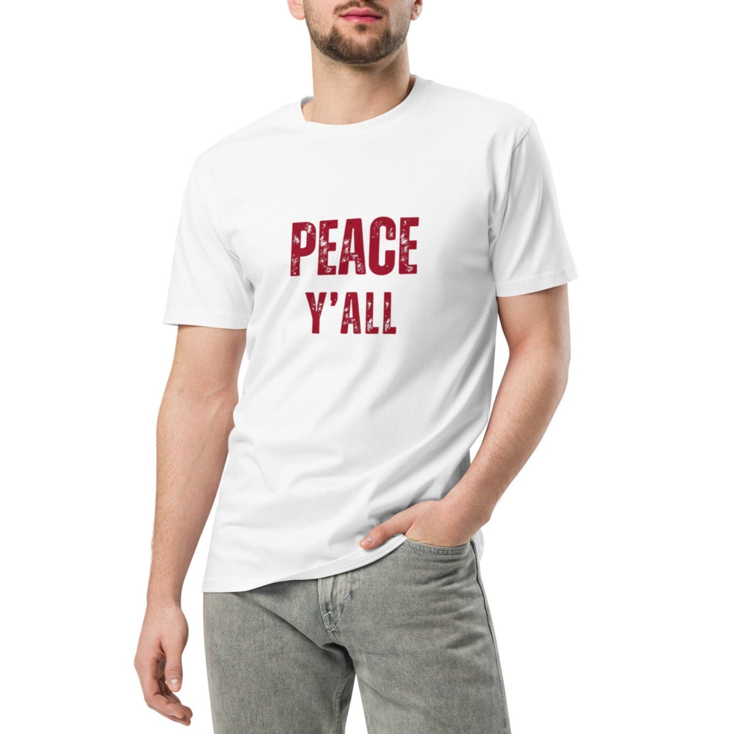 Ashton Unisex T-shirt.  "PEACE Y'ALL"  Choose from 5 colors.